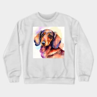 Watercolor Dachshund Dog Portrait Crewneck Sweatshirt